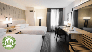 room with two queen-size beds